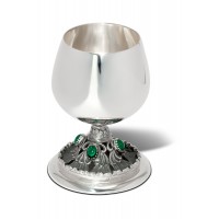 Серебряный бокал коньячный Малахит хю-040028