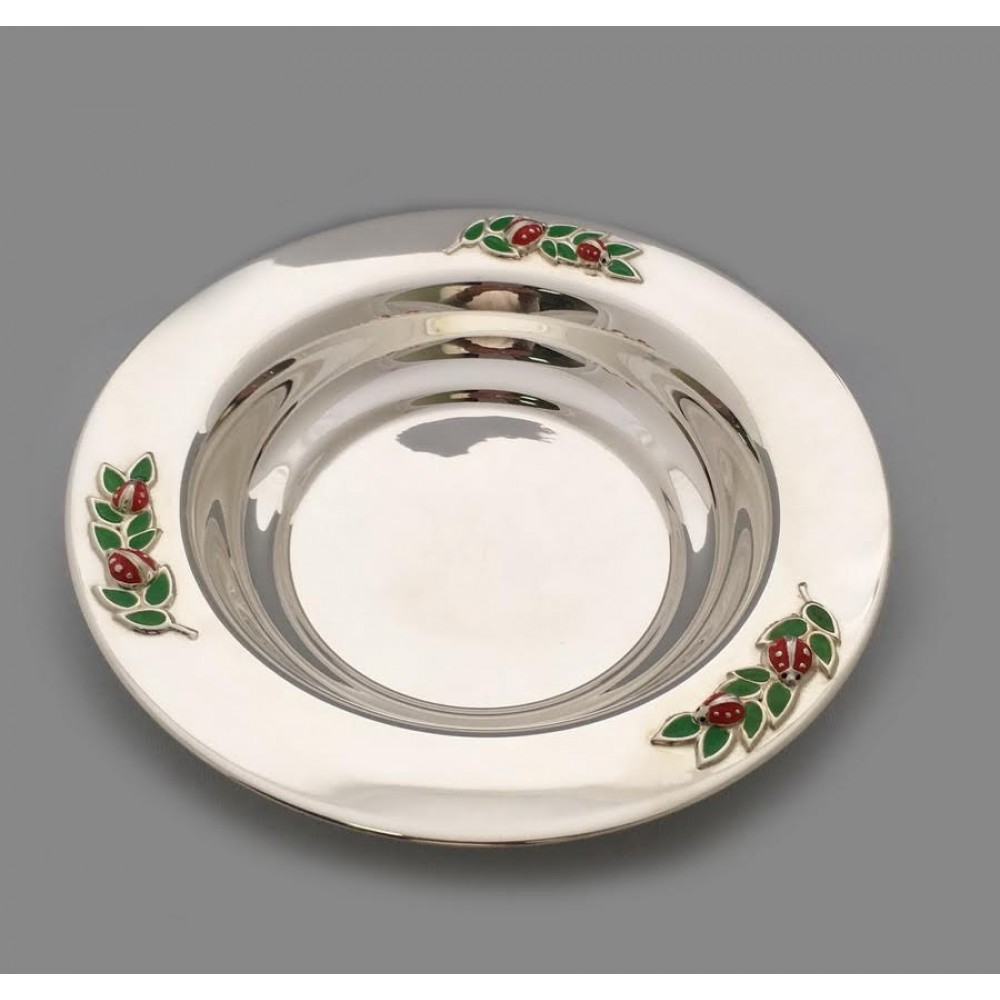 Серебряная тарелка "Божья коровка" хю-08000874