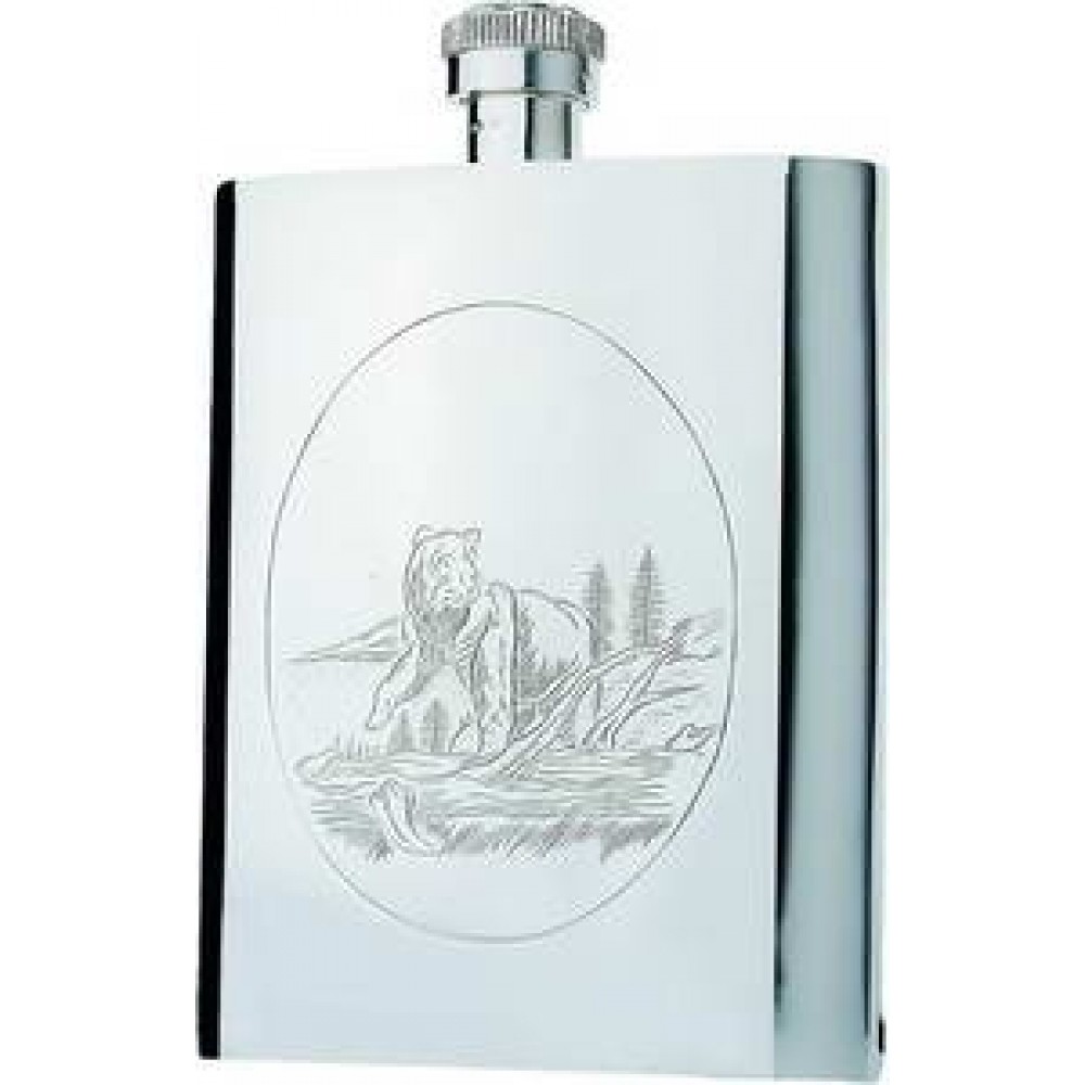 Серебряная фляга с гравировкой Медведь ХЮ-080148