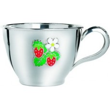 Серебряная чашка для ребенка Клубничка 250мл ХЮ-080498