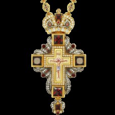 Крест наперсный серебряный с финифтьевым распятием 2.10.0118П-1