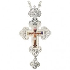 Крест латунный с принтом и цепью 2.10.0128Л-21Л