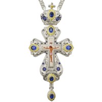 Крест латунный со вставками и принтом 2.10.0156Л-2