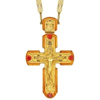 Крест латунный в позолоте с литьевым распятием 2.10.0171ЛП
