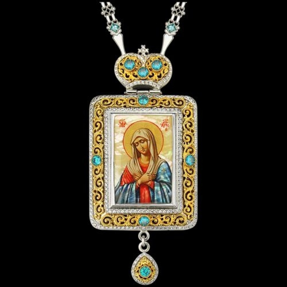 Панагия серебряная с финифтьевым образом аг-2.7.0513-152