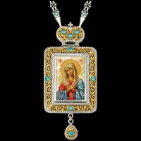 Панагия серебряная с финифтьевым образом аг-2.7.0513-152