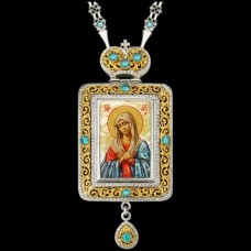 Панагия серебряная с финифтьевым образом аг-2.7.0513-152