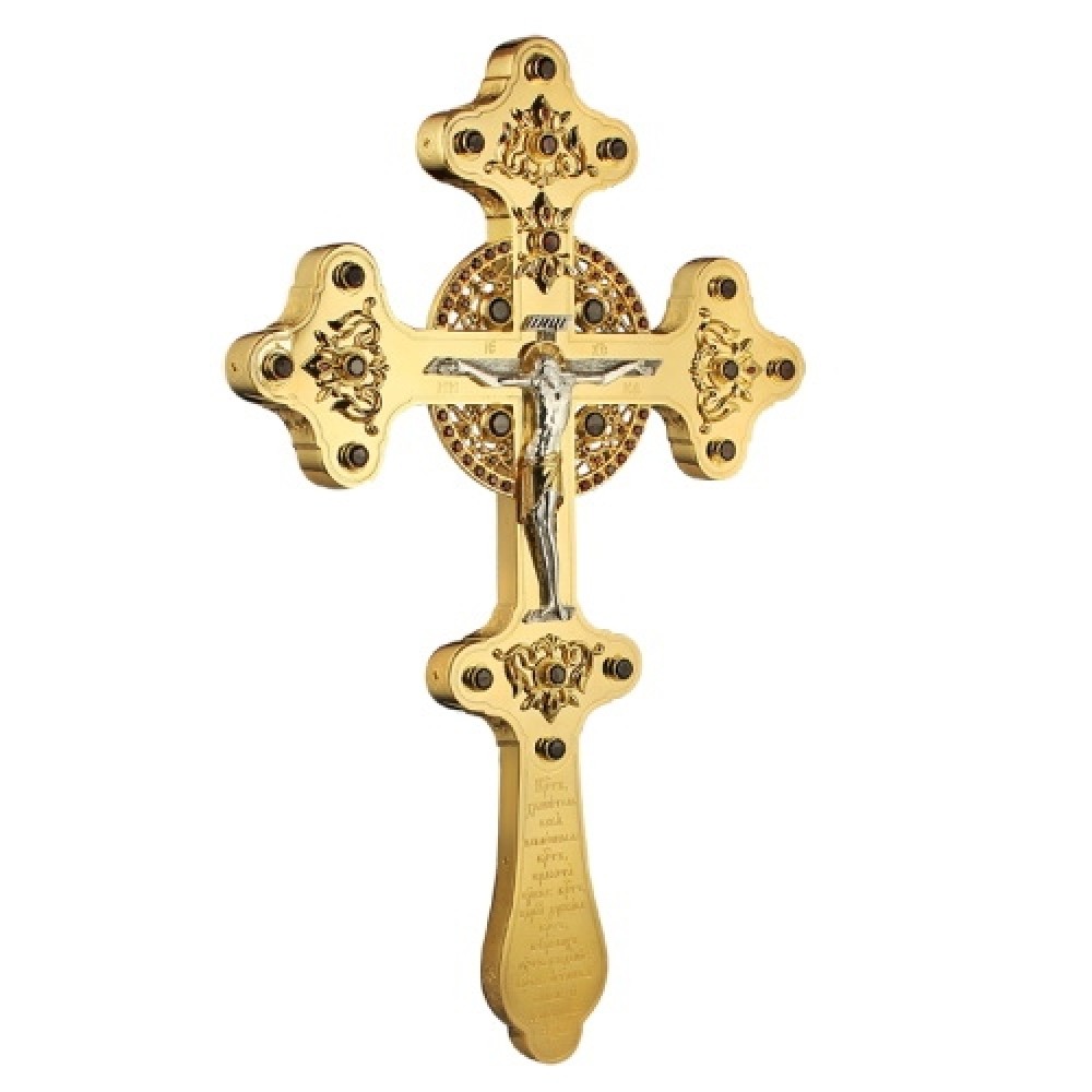 Крест напрестольный латунный со вставками аг-2.7.0539ЛП