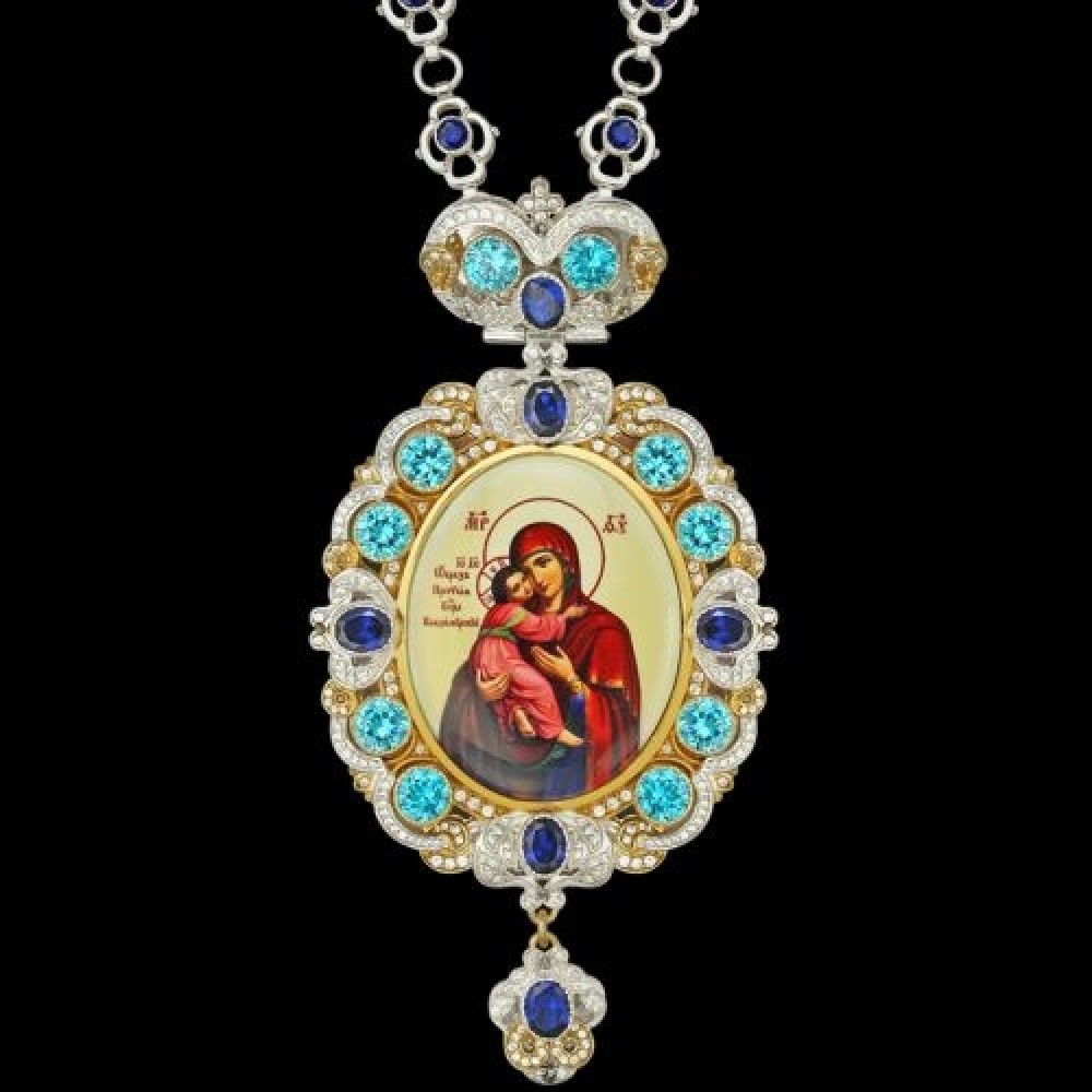 Панагия латунная с украшениями аг-2.7.0653ЛФ-262Л