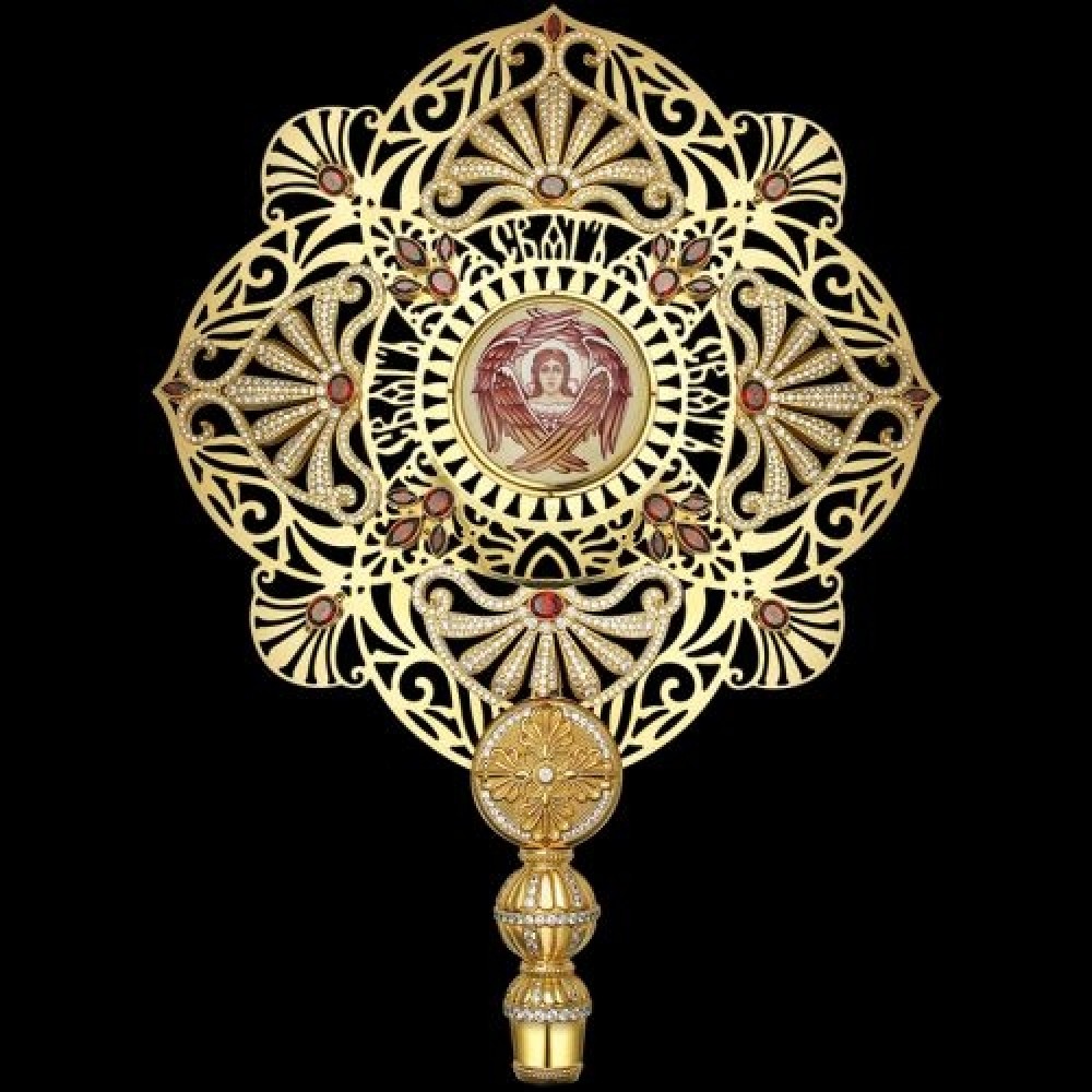 Рипида латунная в позолоте со вставками аг-2.7.0658ЛП