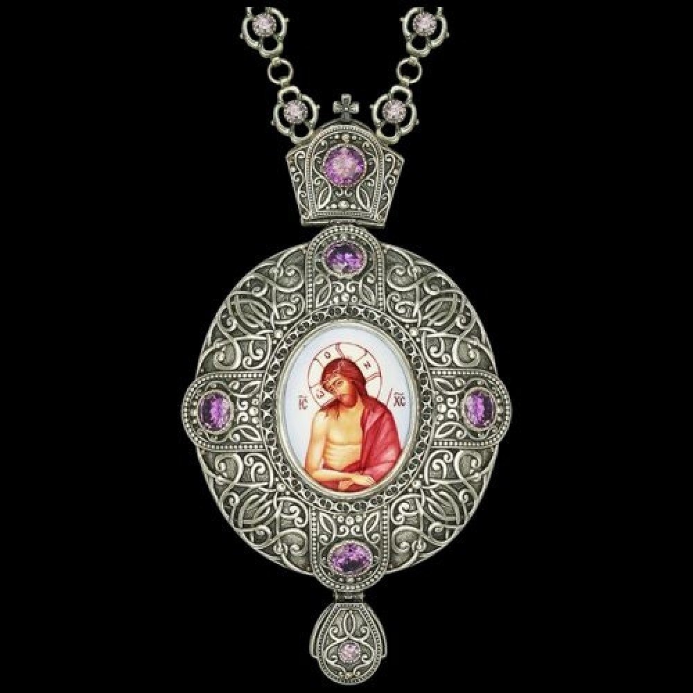 Панагия серебряная с финифтью аг-2.7.0663-162