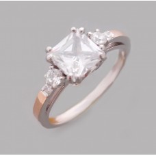 Серебряное кольцо с золотой накладкой бр-2113510