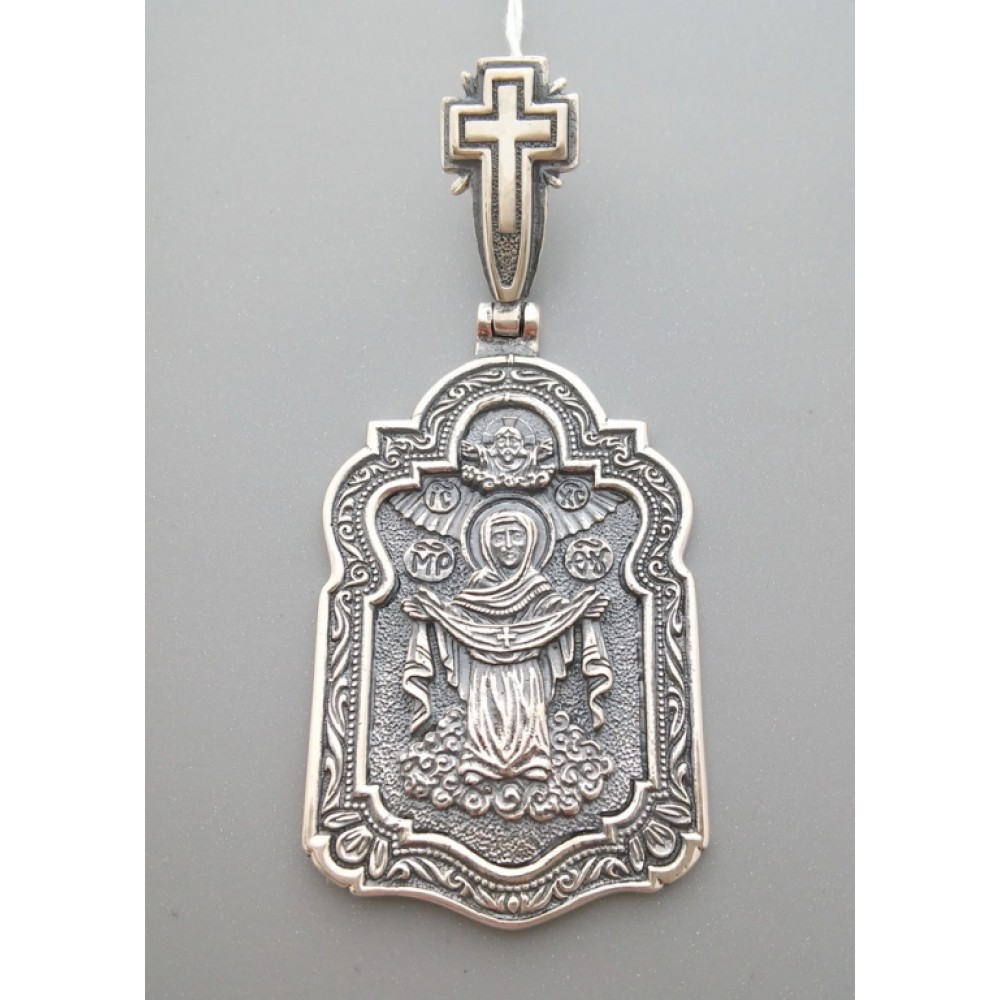 Срібна ладанка Покров Пресвятої Богородиці 925 проби