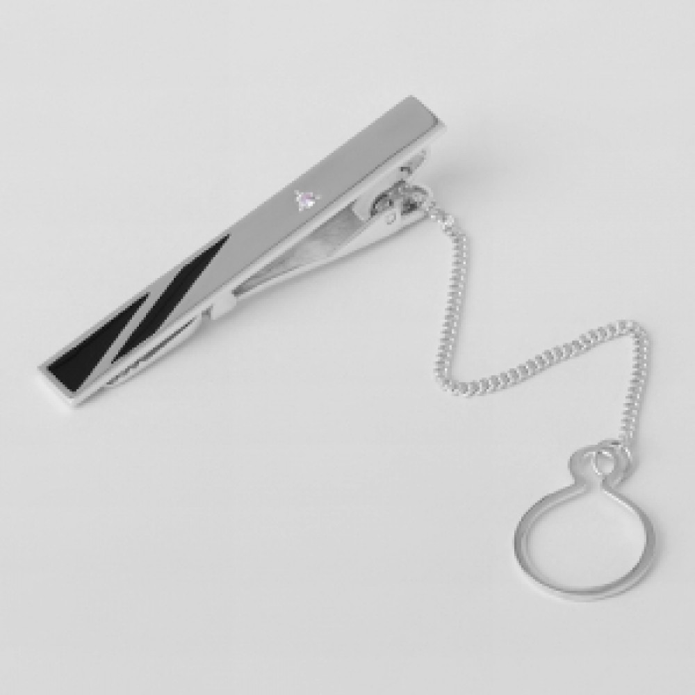 Срібний затискач для краватки ЮМ-8074