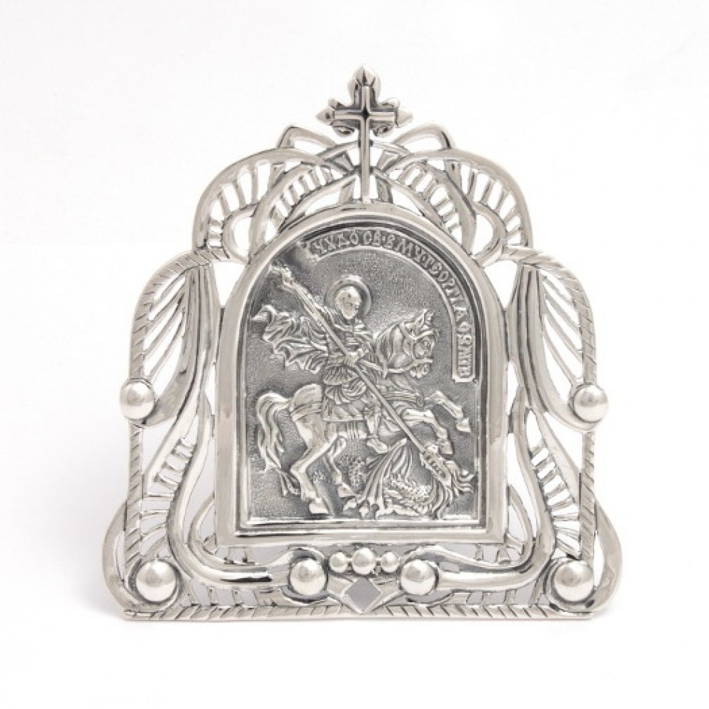 Срібна ікона Георгій Побідоносець бр-00158