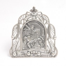 Серебряная икона "Георгий Победоносец" бр-00158