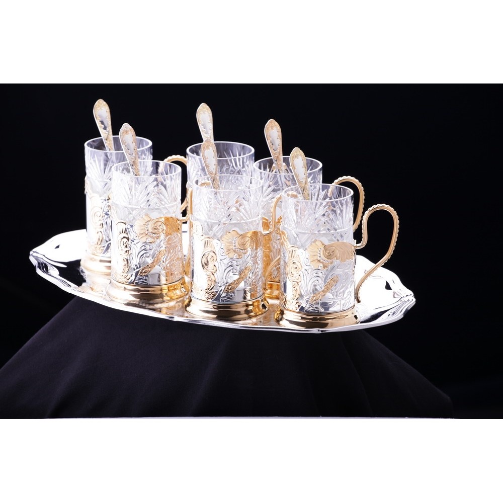 Мельхиоровый подстаканник с ложкой "Королевский"