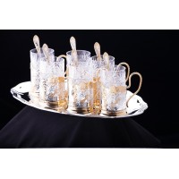 Мельхиоровый подстаканник с ложкой "Королевский"