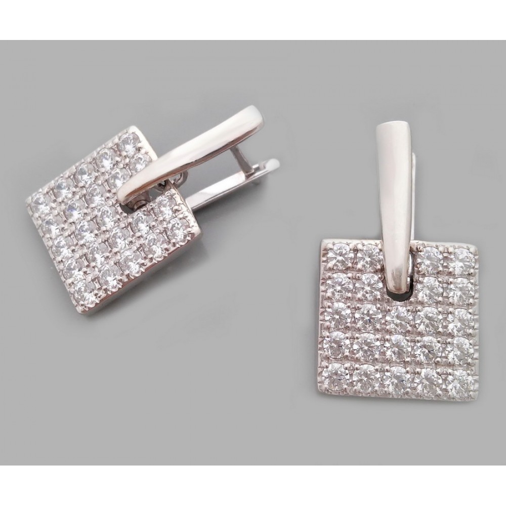 Серебряные серьги "Гутиера" родированные бр-1111164