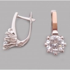 Серебряные серьги с золотой накладкой бр-1112659