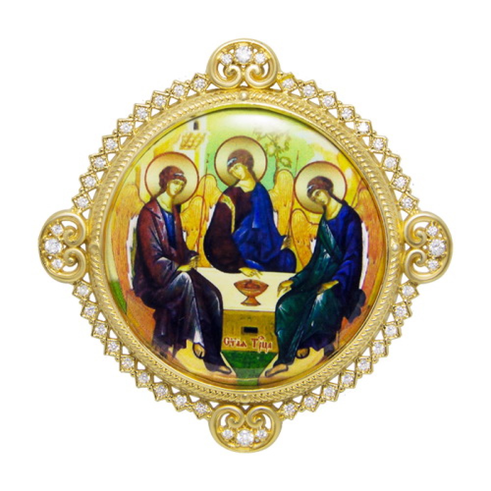 Накладка на митру латунная в позолоте со вставками аг-2.7.0656ЛП