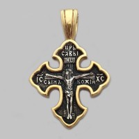 Срібний хрест із чорнінням і частковою позолотою ЛЗ-34042