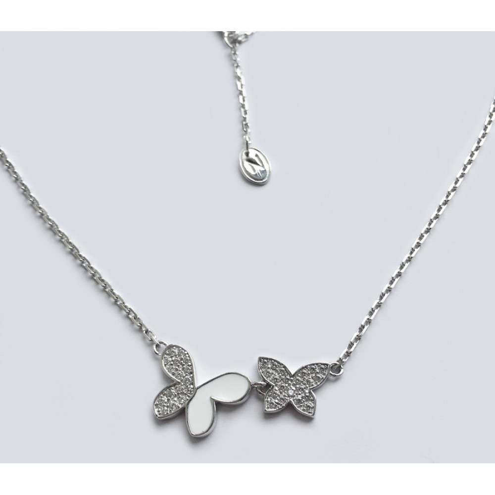 Серебряное колье Бабочки БР-1005241