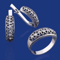 Серебряный гарнитур бц-017