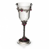Срібний винний келих з червоними каменями "Корунд 2" Хю-020016-1