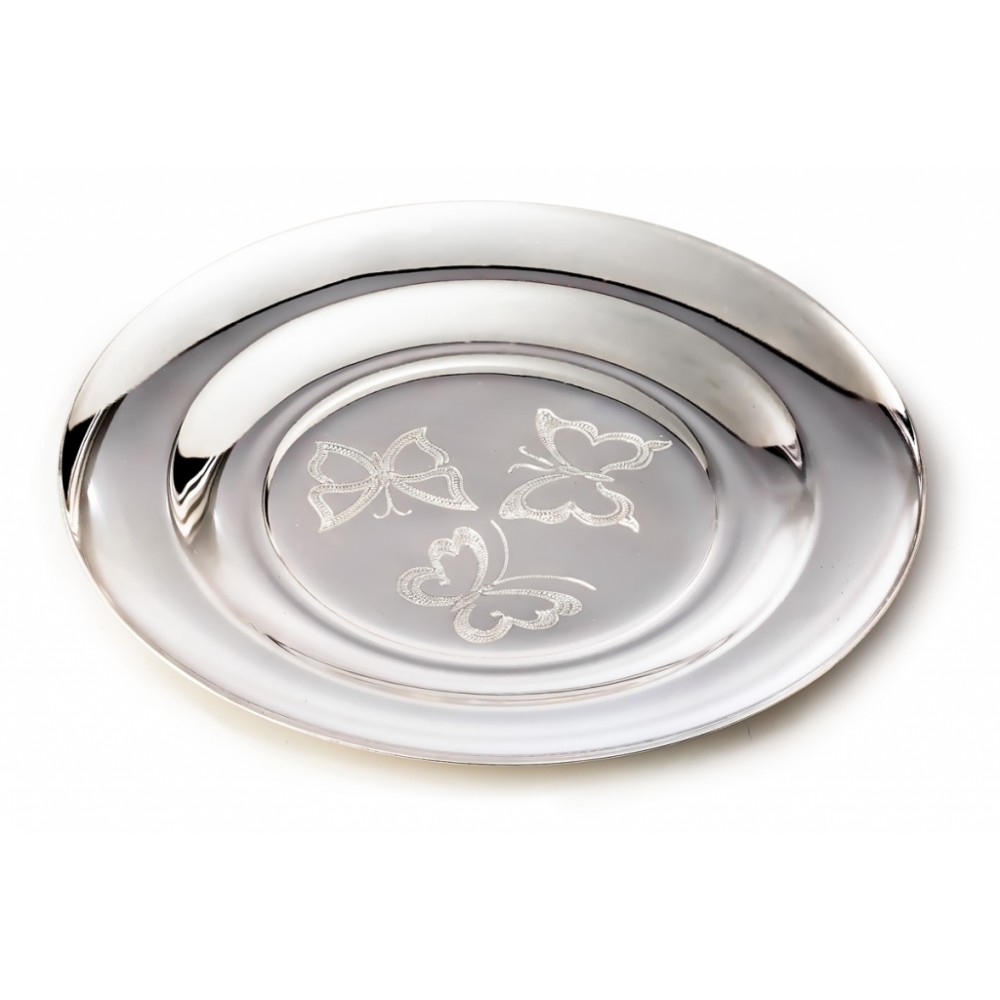 Серебряное блюдце Бабочки хю-07027111
