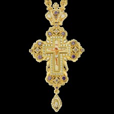Крест наперсный латунный в позолоте с цепью 2.10.0093ЛП-244ЛП