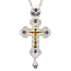 Крест латунный со вставками и принтом 2.10.0147Л-2