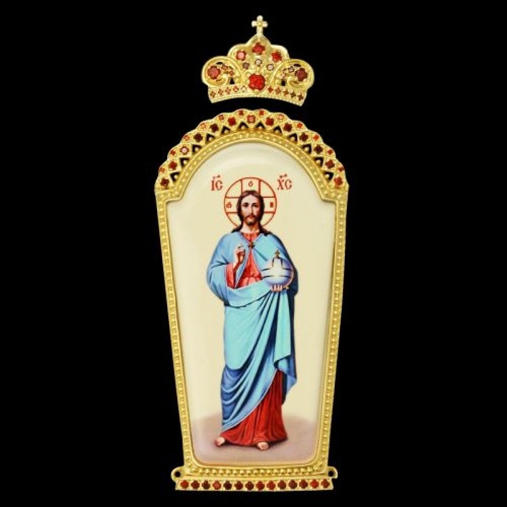 Накладка на митру латунная в позолоте со вставками аг-2.7.0655ЛП