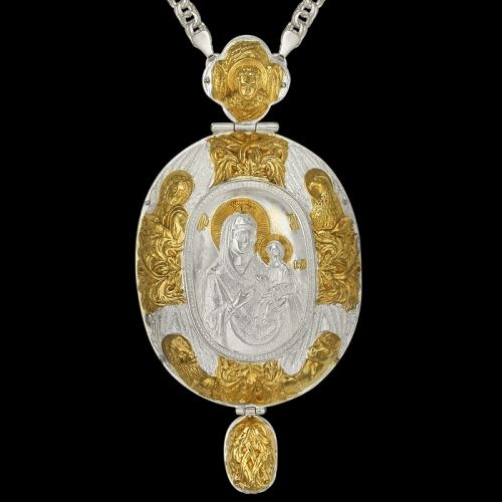 Панагия латунная с фрагментальной позолотой аг-2.7.0690ЛФ1Л