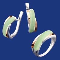 Серебряный гарнитур с золотом бц-248