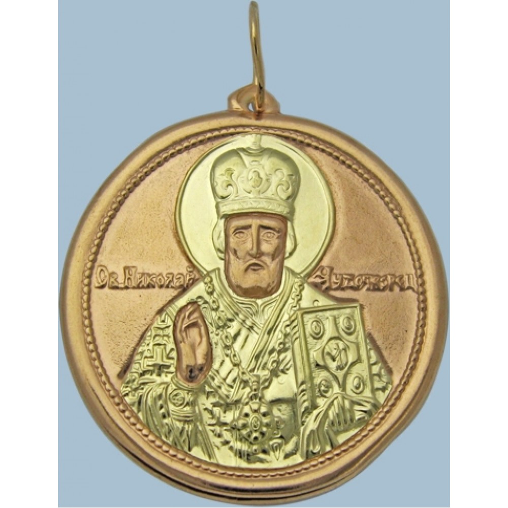 Золотая ладанка "Николай Чудотворец" шк-3224-1