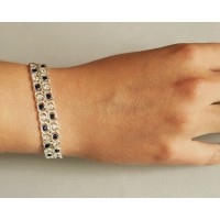 Серебряный браслет в камнях ЯН-4012-42