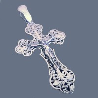 Серебряный крест большой стк-75