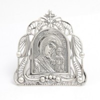 Серебряная икона "Казанская БМ" бр-00155
