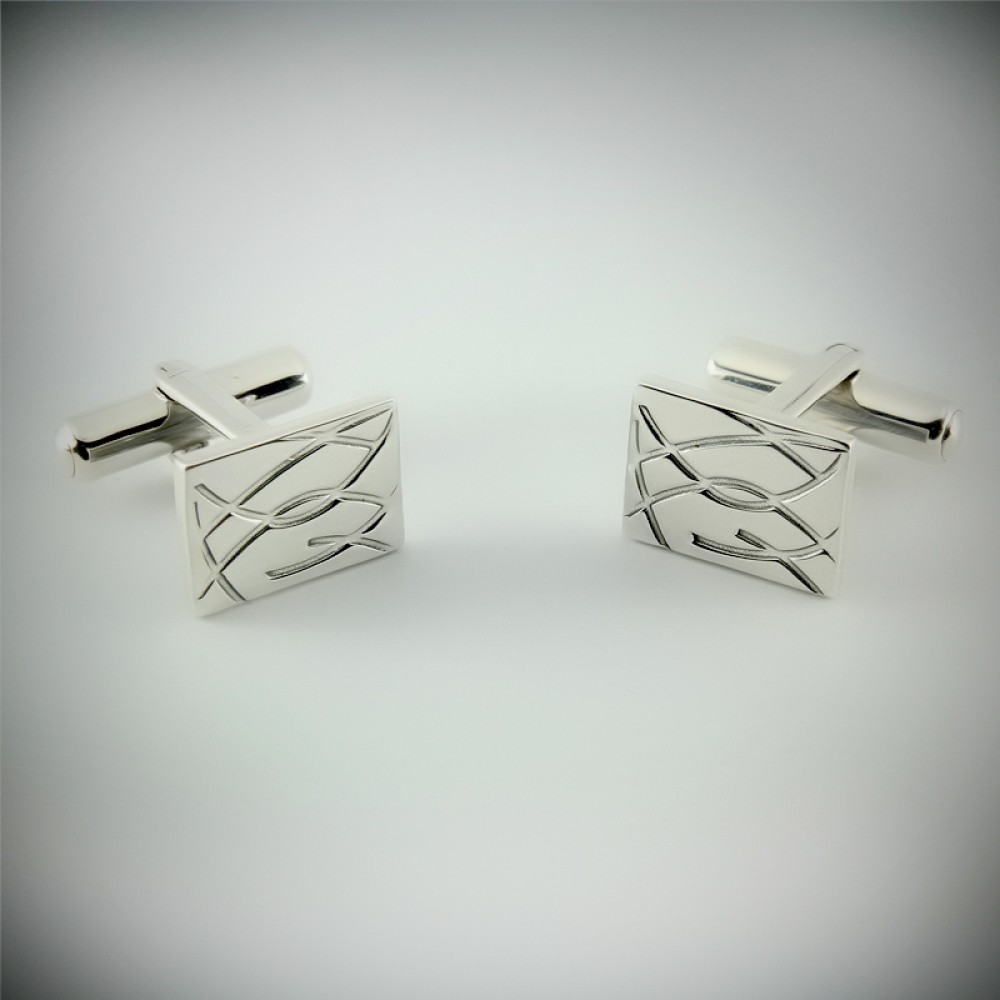 Серебряные запонки ЮМ-8246