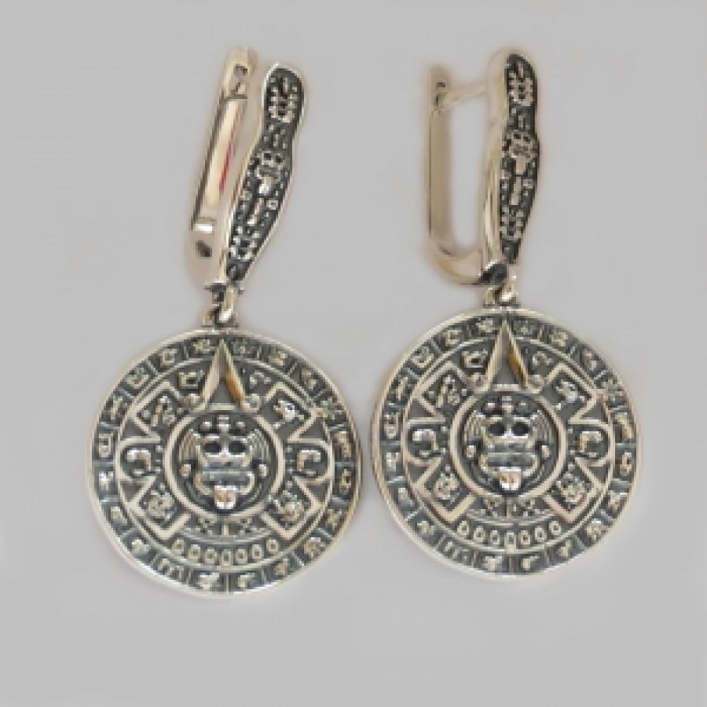 Срібні сережки Календар бр-1100274