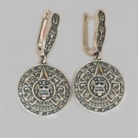 Серебряные серьги Календарь бр-1100274