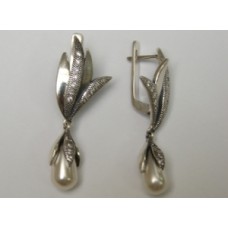 Серебряные серьги "Великобритания" бр-1170068