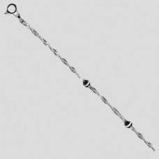 Серебряная цепочка Сингапур с шариками 50см 2703550ш