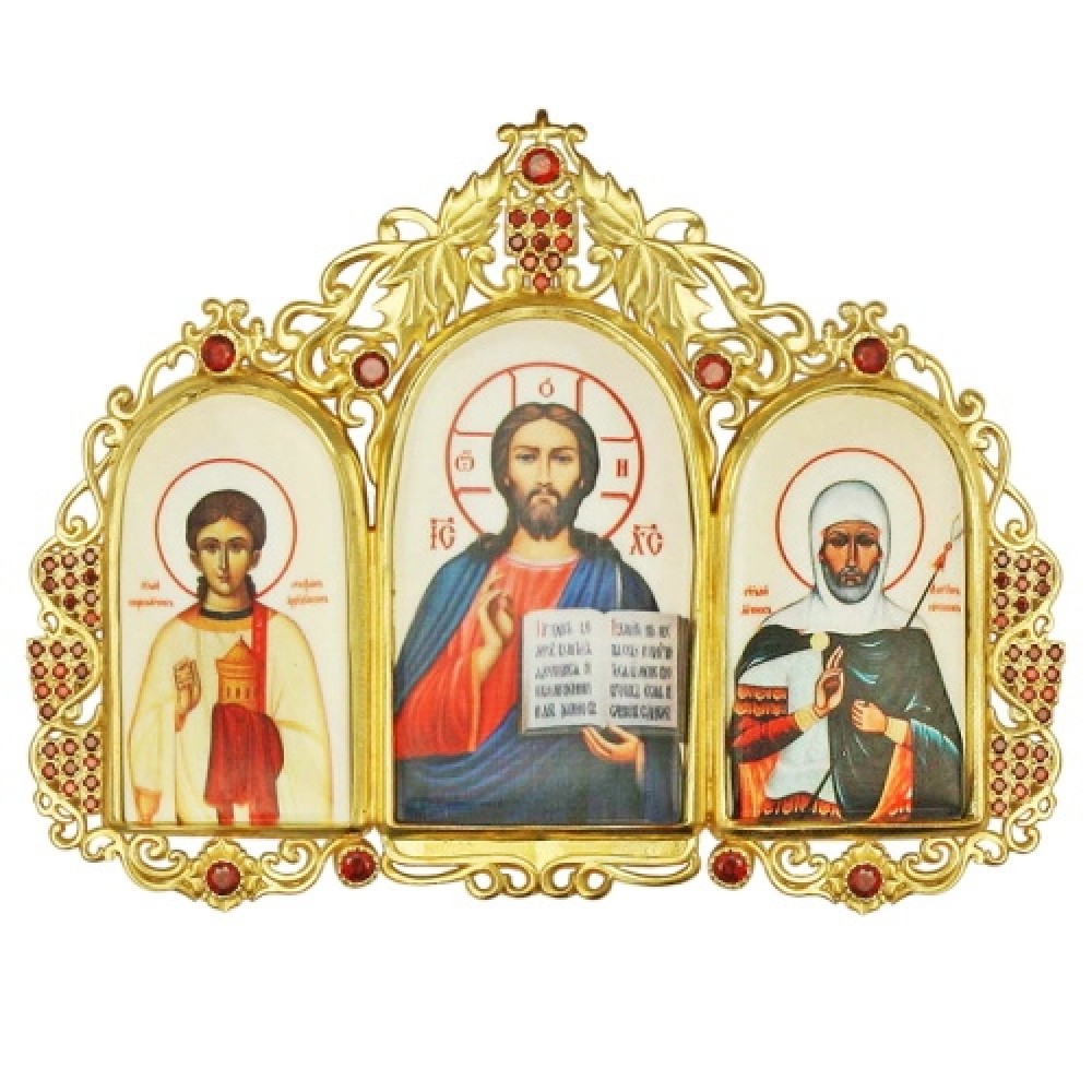 Накладка на митру тройная латунная АГ-2.7.0685ЛП