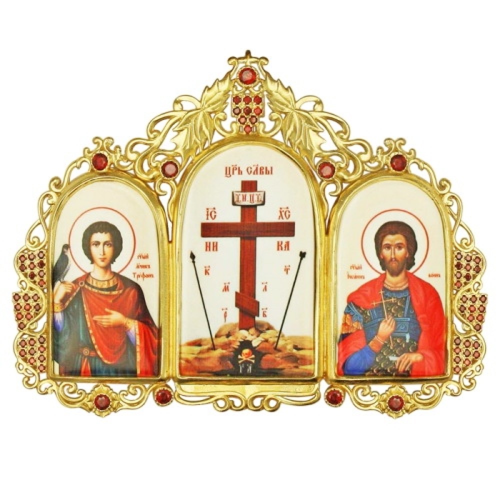 Накладка на митру тройная латунная АГ-2.7.0685ЛП