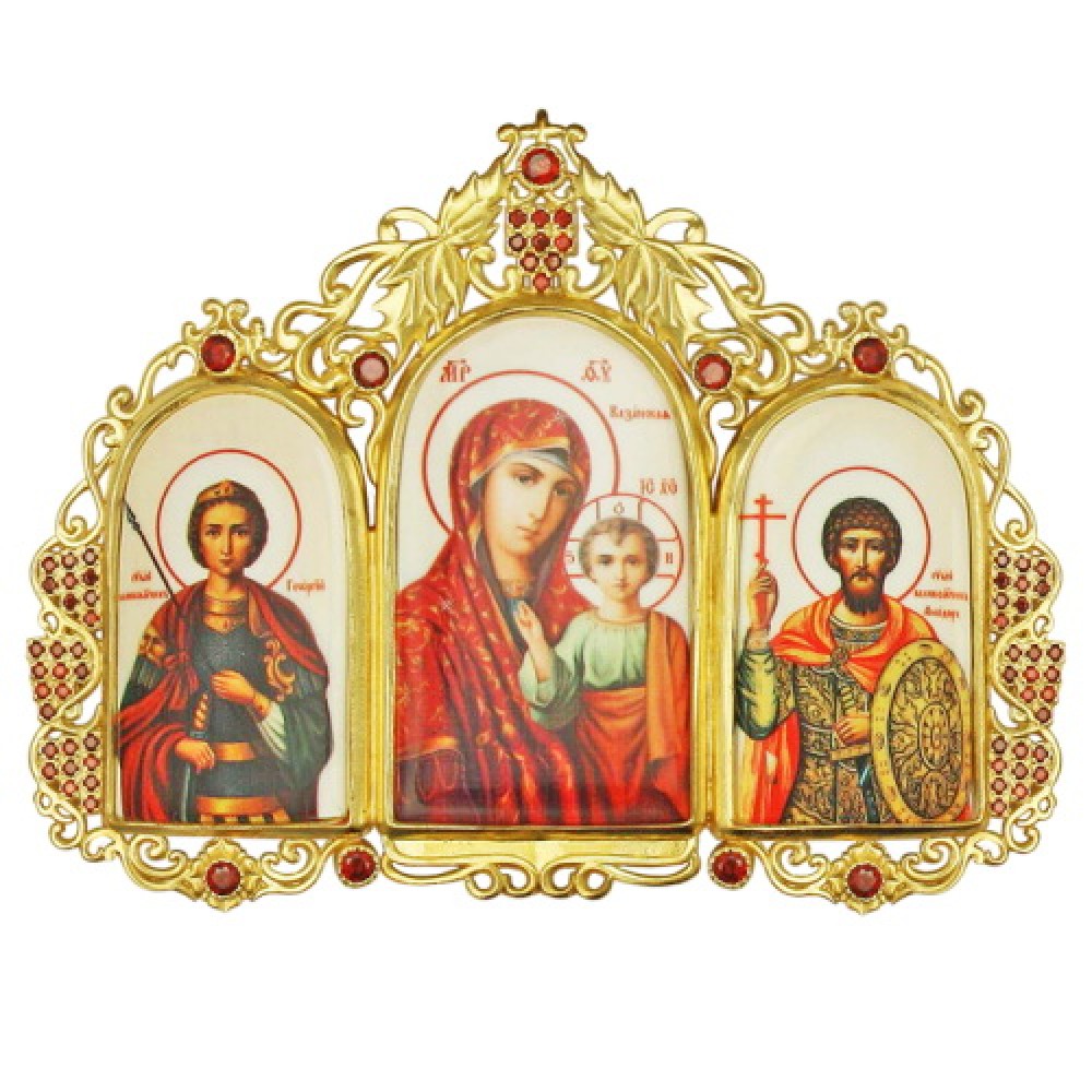 Накладка на митру тройная латунная АГ-2.7.0685ЛП