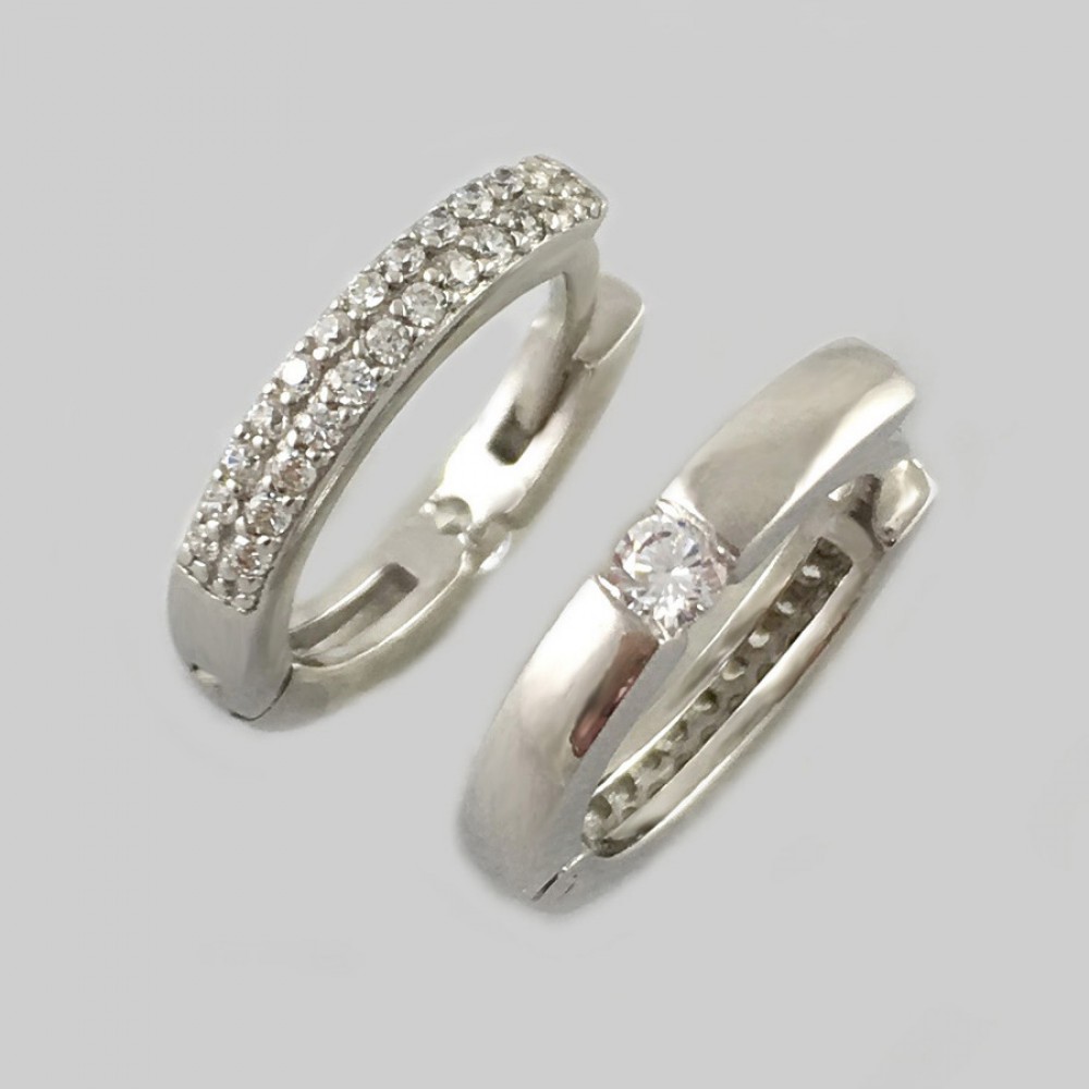 Серебряные серьги двухсторонние ЮМ-20457