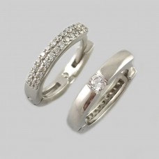 Серебряные серьги двухсторонние ЮМ-20457