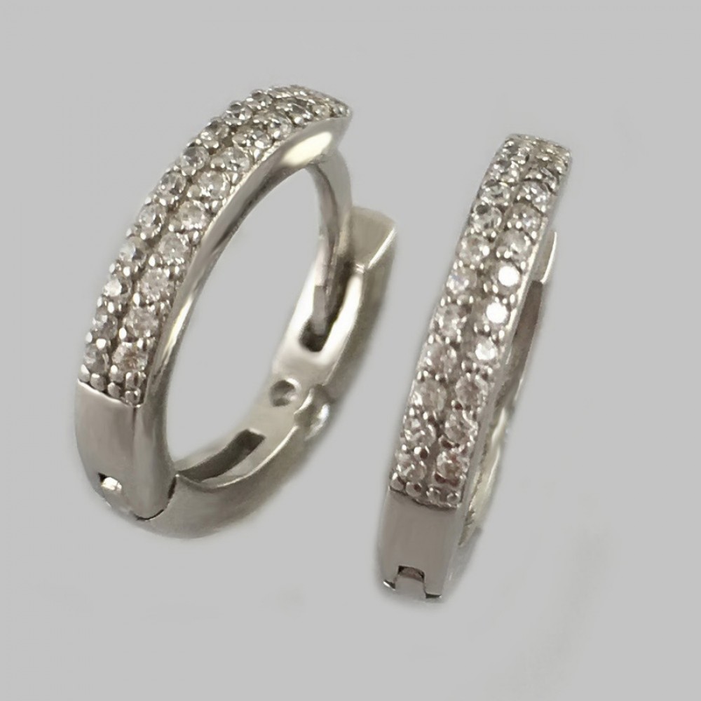 Серебряные серьги двухсторонние ЮМ-20457